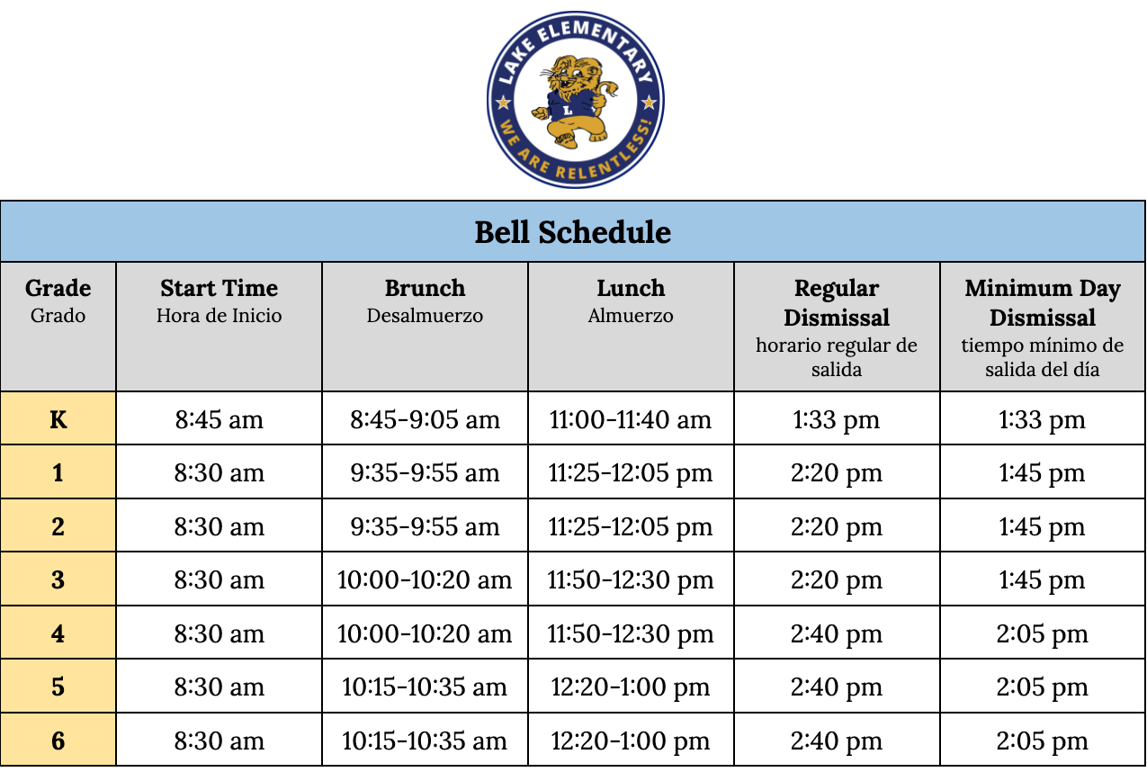 Bell Schedule
